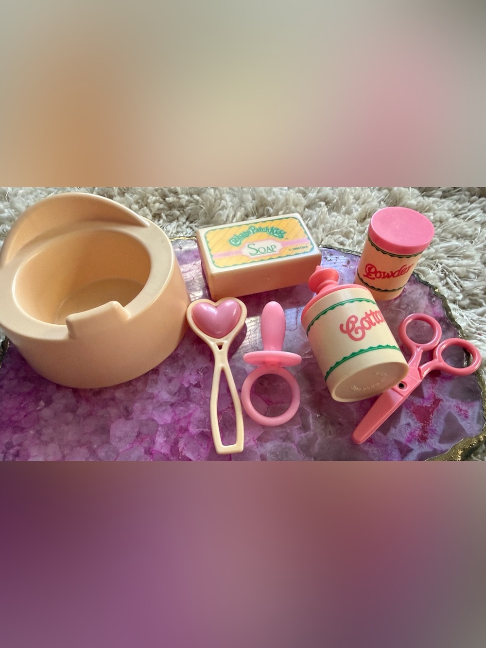 Vintage Cabbage Doll Kids Accessory Lot Powder Cotton Soap Potty 🧼 Scissors